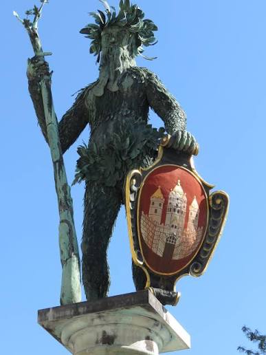 Statue of the wild man, the Celtic Allfather deity in Salzburg